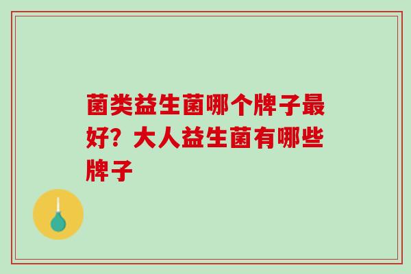 菌类益生菌哪个牌子最好？大人益生菌有哪些牌子