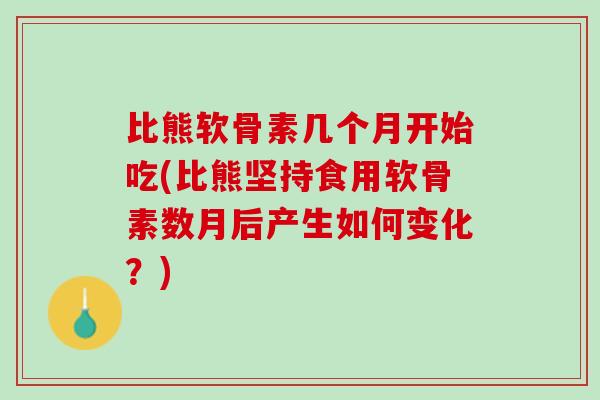 比熊软骨素几个月开始吃(比熊坚持食用软骨素数月后产生如何变化？)
