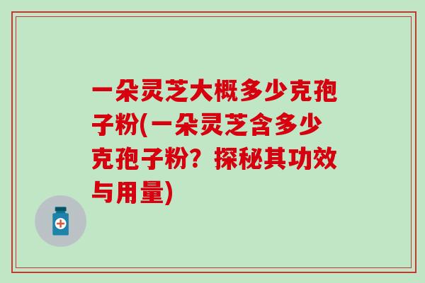 一朵灵芝大概多少克孢子粉(一朵灵芝含多少克孢子粉？探秘其功效与用量)