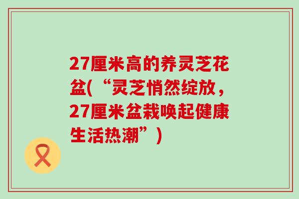 27厘米高的养灵芝花盆(“灵芝悄然绽放，27厘米盆栽唤起健康生活热潮”)