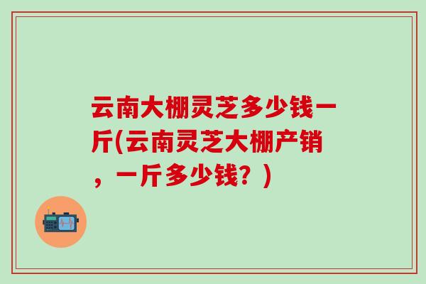 云南大棚灵芝多少钱一斤(云南灵芝大棚产销，一斤多少钱？)