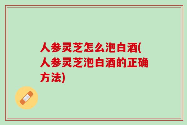 人参灵芝怎么泡白酒(人参灵芝泡白酒的正确方法)