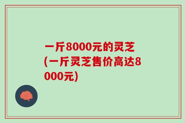 一斤8000元的灵芝(一斤灵芝售价高达8000元)