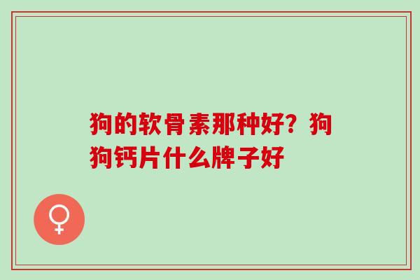 狗的软骨素那种好？狗狗钙片什么牌子好