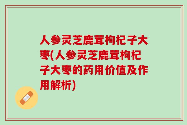 人参灵芝鹿茸枸杞子大枣(人参灵芝鹿茸枸杞子大枣的药用价值及作用解析)
