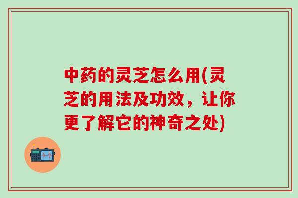 中药的灵芝怎么用(灵芝的用法及功效，让你更了解它的神奇之处)