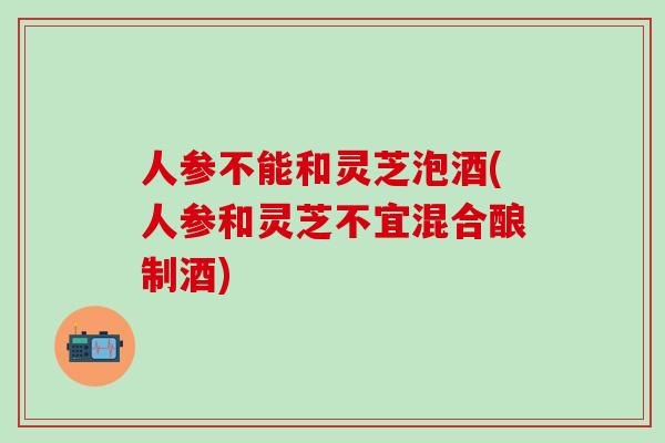 人参不能和灵芝泡酒(人参和灵芝不宜混合酿制酒)