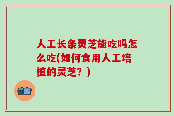 人工长条灵芝能吃吗怎么吃(如何食用人工培植的灵芝？)