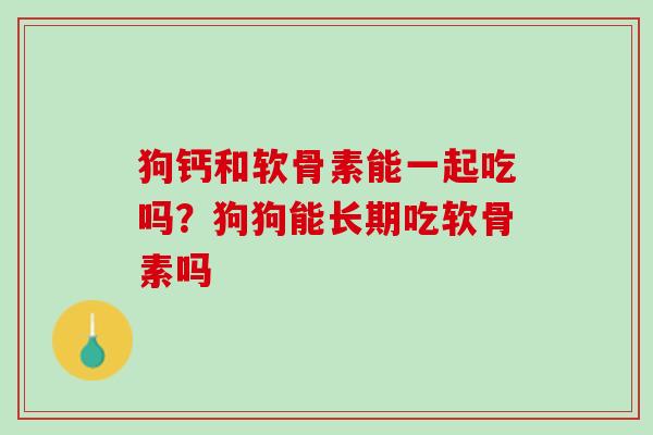 狗钙和软骨素能一起吃吗？狗狗能长期吃软骨素吗