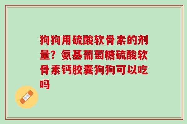 狗狗用硫酸软骨素的剂量？氨基葡萄糖硫酸软骨素钙胶囊狗狗可以吃吗