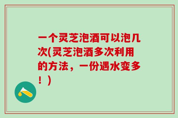 一个灵芝泡酒可以泡几次(灵芝泡酒多次利用的方法，一份遇水变多！)