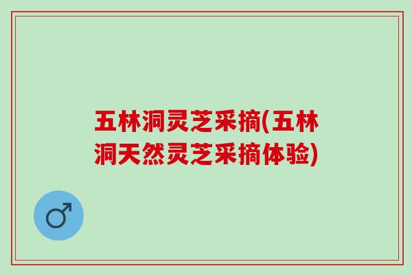 五林洞灵芝采摘(五林洞天然灵芝采摘体验)