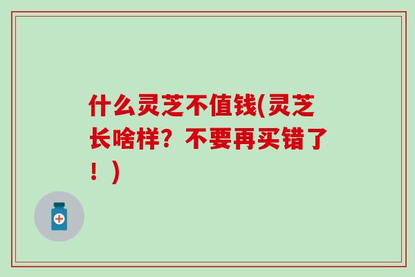 什么灵芝不值钱(灵芝长啥样？不要再买错了！)