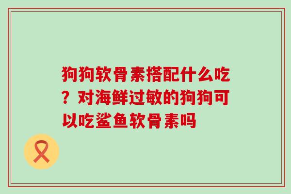 狗狗软骨素搭配什么吃？对海鲜过敏的狗狗可以吃鲨鱼软骨素吗