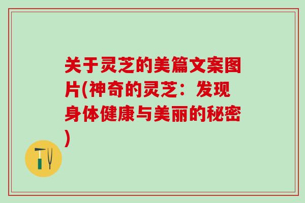 关于灵芝的美篇文案图片(神奇的灵芝：发现身体健康与美丽的秘密)