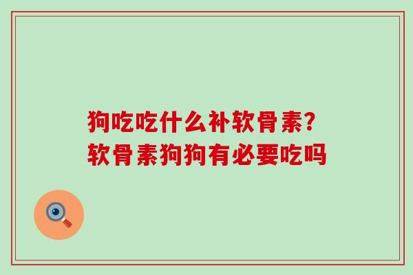 狗吃吃什么补软骨素？软骨素狗狗有必要吃吗