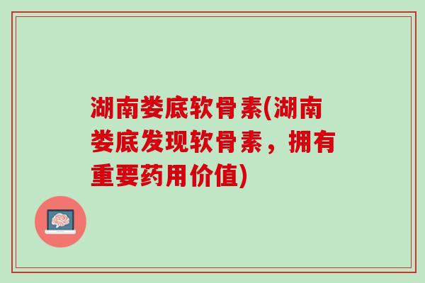 湖南娄底软骨素(湖南娄底发现软骨素，拥有重要药用价值)