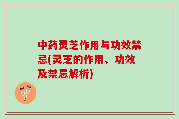 中药灵芝作用与功效禁忌(灵芝的作用、功效及禁忌解析)