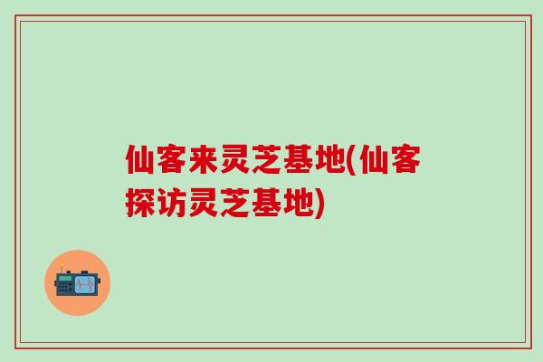 仙客来灵芝基地(仙客探访灵芝基地)