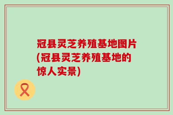冠县灵芝养殖基地图片(冠县灵芝养殖基地的惊人实景)