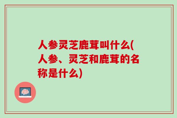 人参灵芝鹿茸叫什么(人参、灵芝和鹿茸的名称是什么)