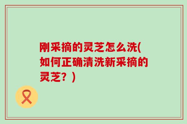 刚采摘的灵芝怎么洗(如何正确清洗新采摘的灵芝？)