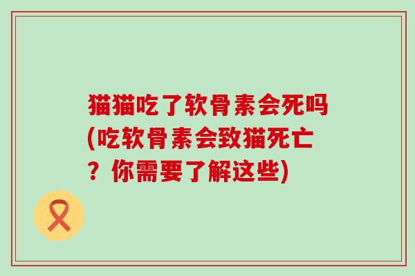 猫猫吃了软骨素会死吗(吃软骨素会致猫死亡？你需要了解这些)