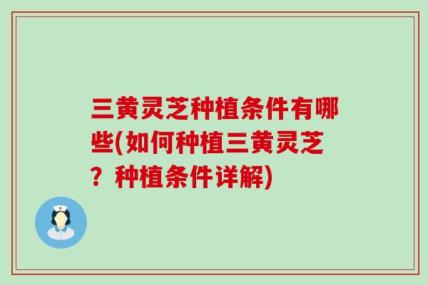 三黄灵芝种植条件有哪些(如何种植三黄灵芝？种植条件详解)