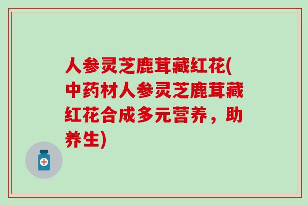 人参灵芝鹿茸藏红花(中药材人参灵芝鹿茸藏红花合成多元营养，助养生)