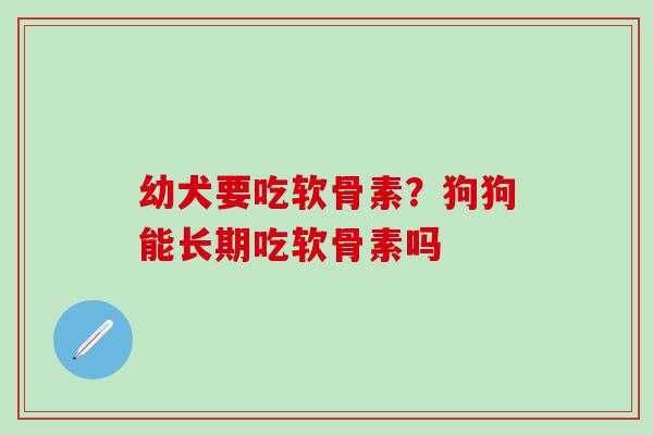 幼犬要吃软骨素？狗狗能长期吃软骨素吗