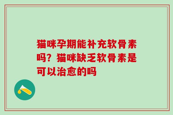 猫咪孕期能补充软骨素吗？猫咪缺乏软骨素是可以治愈的吗