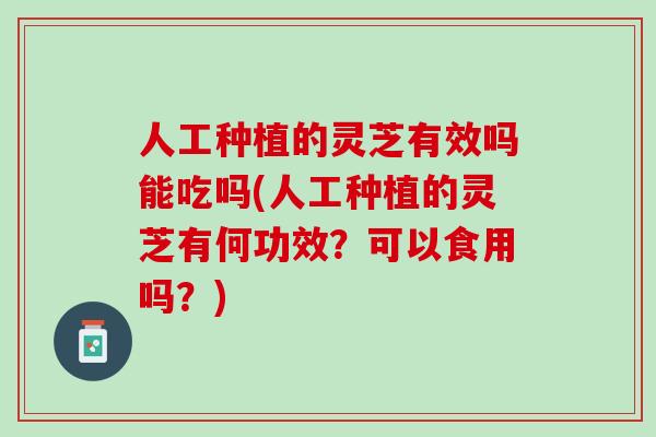 人工种植的灵芝有效吗能吃吗(人工种植的灵芝有何功效？可以食用吗？)