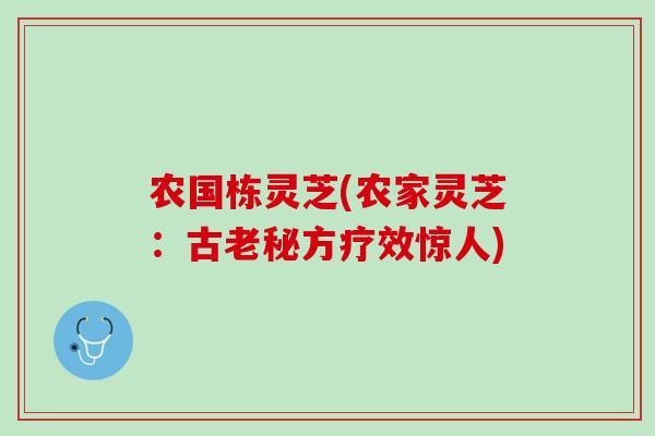 农国栋灵芝(农家灵芝：古老秘方疗效惊人)