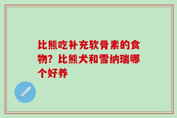 比熊吃补充软骨素的食物？比熊犬和雪纳瑞哪个好养