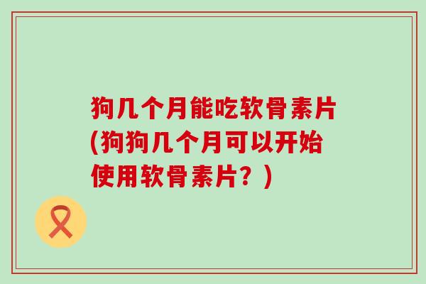 狗几个月能吃软骨素片(狗狗几个月可以开始使用软骨素片？)
