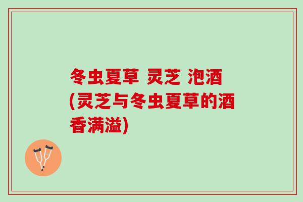 冬虫夏草 灵芝 泡酒(灵芝与冬虫夏草的酒香满溢)