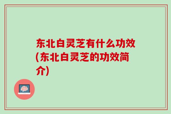 东北白灵芝有什么功效(东北白灵芝的功效简介)