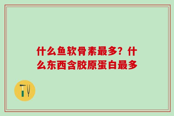 什么鱼软骨素最多？什么东西含胶原蛋白最多