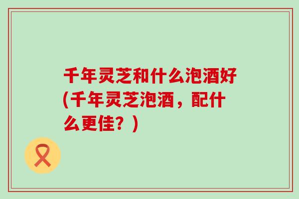 千年灵芝和什么泡酒好(千年灵芝泡酒，配什么更佳？)