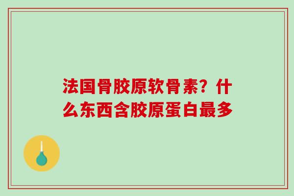 法国骨胶原软骨素？什么东西含胶原蛋白最多