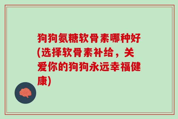 狗狗氨糖软骨素哪种好(选择软骨素补给，关爱你的狗狗永远幸福健康)