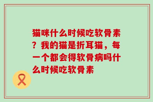 猫咪什么时候吃软骨素？我的猫是折耳猫，每一个都会得软骨病吗什么时候吃软骨素