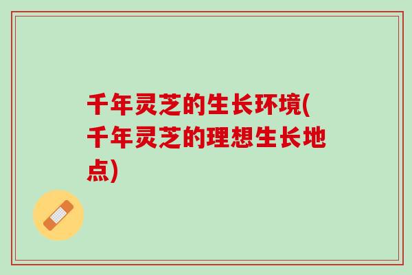 千年灵芝的生长环境(千年灵芝的理想生长地点)