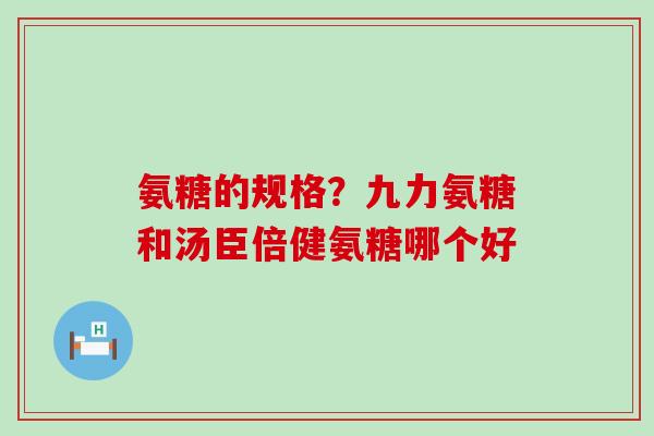 氨糖的规格？九力氨糖和汤臣倍健氨糖哪个好