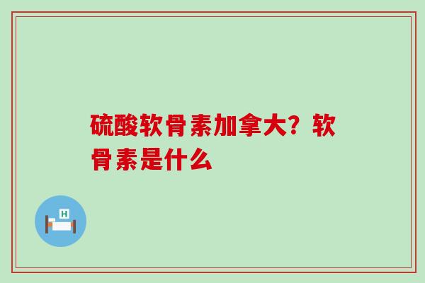 硫酸软骨素加拿大？软骨素是什么