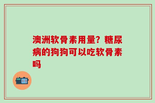 澳洲软骨素用量？糖尿病的狗狗可以吃软骨素吗