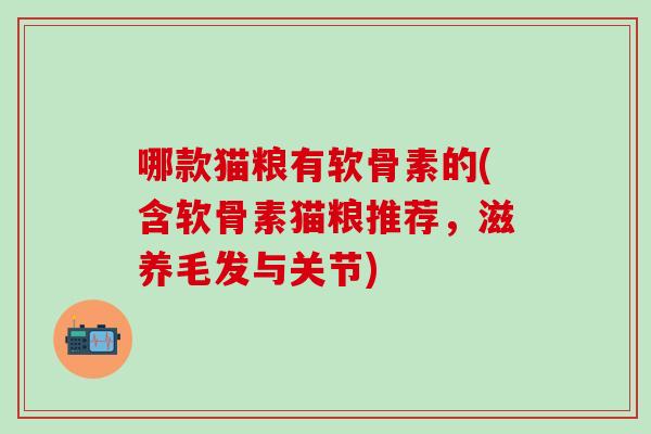 哪款猫粮有软骨素的(含软骨素猫粮推荐，滋养毛发与关节)