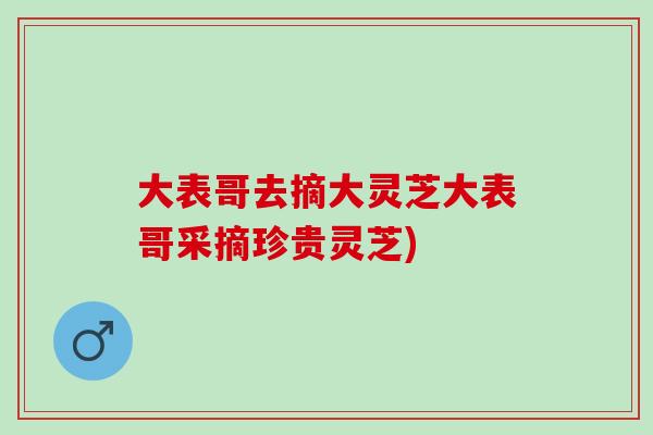 大表哥去摘大灵芝大表哥采摘珍贵灵芝)