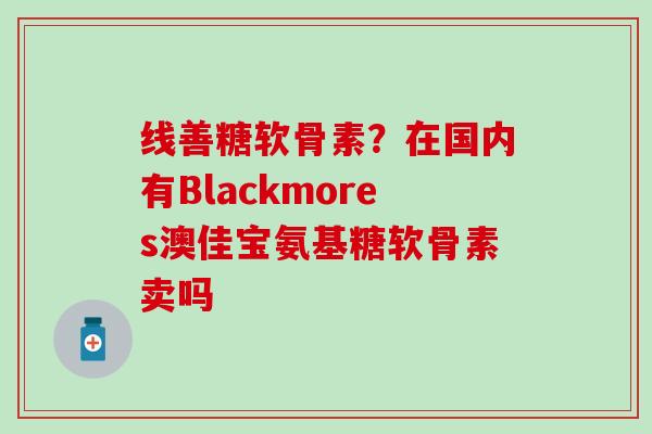 线善糖软骨素？在国内有Blackmores澳佳宝氨基糖软骨素卖吗