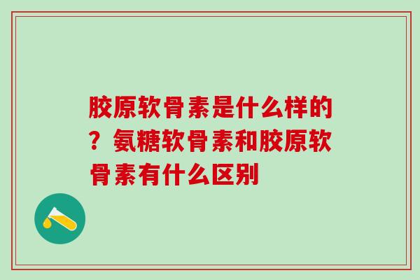 胶原软骨素是什么样的？氨糖软骨素和胶原软骨素有什么区别